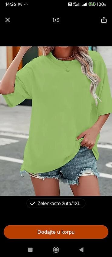 Ženska oversized majica –više boja, veličina 1XL Cena pojedinačno -
