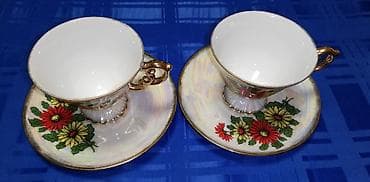 Ostala kuhinjska oprema: Set od dve šoljice za čaj/kafu sa tacnama – dekorativni porculan - — 8