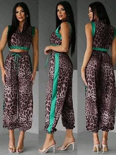 ranfle: Komplet crop top majica i siroke pantalone leopard dezen sa — 2