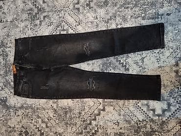 mizan majice: Muške farmerke – crne isprane nijanse sa „distressed“ detaljima - — 2