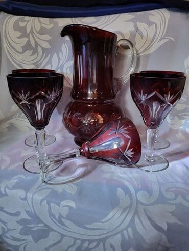 plastične čaše 0 2 cena: Servis kristal za vino,rucno graviran 60,70te god. Servis — 2