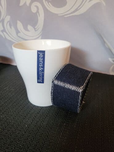 porcelanske solje za caj: Solje nove za kafu,caj Jeans - Living komplet. Solje sa porcelanskim — 9