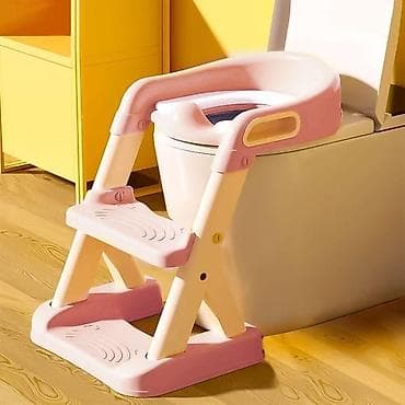 gornji ugaoni kuhinjski element: Adapter za WC šolju za decu sa stepenikom – EcoToys, pink Šifra — 3
