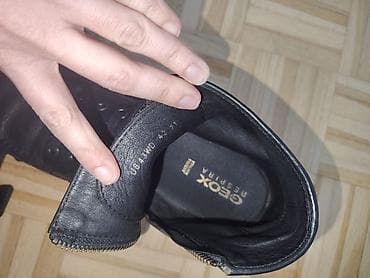 crne baletanke: Kožne muške čizme – crne UG 28,5cm JEDNOM NOŠENE! - Materijal — 5