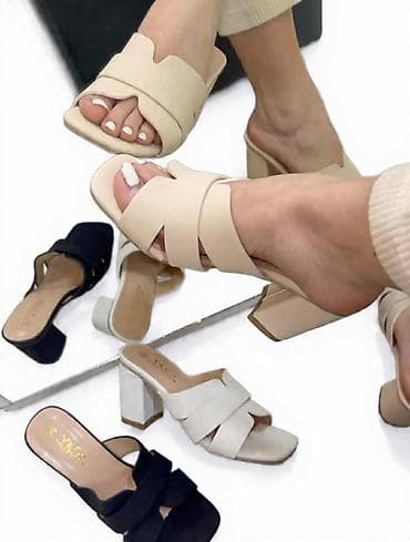 Ženske letnje klompe/sandale sa blok potpeticom. - Dizajn: otvoreni