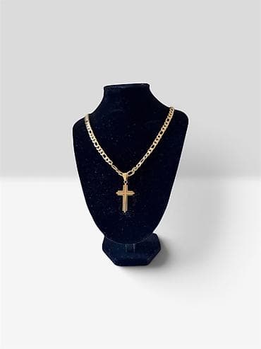 thomas sabo: Zlatna muška ogrlica sa priveskom krsta - Materijal: hirurški čelik — 1
