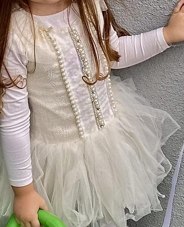 mala sirena lutka: Dečija svečana haljina u beloj/šampanj nijansi Ninia - Model: kroj sa — 1