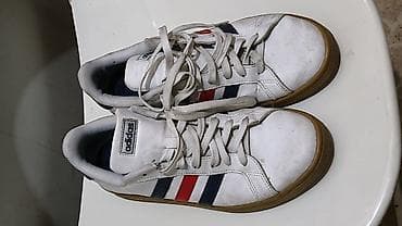 original nike patike: Adidas kožne patike – model sa gumiranim đonom i trikolor prugama - — 4