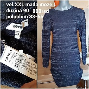 Office Furniture: Koton ženska haljina sa dugim rukavima, tamnoplava sa diskretnim — 1