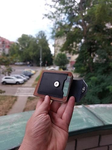 mona zenski novcanici: Minimalistički kožni novčanik – ručni rad - Materijal: prava koža u — 2