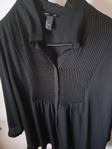 pamučne haljine tunike: H&M, L (EU 40), Poliester, Jednobojni, bоја - Crna — 1