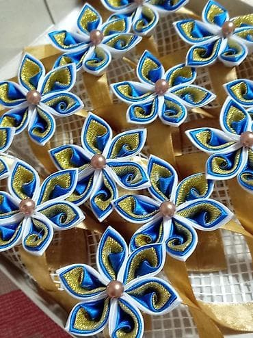 satenske ruze buket: Ukrasni prstenovi za salvete – ručni rad - Elegantni prstenovi za — 2