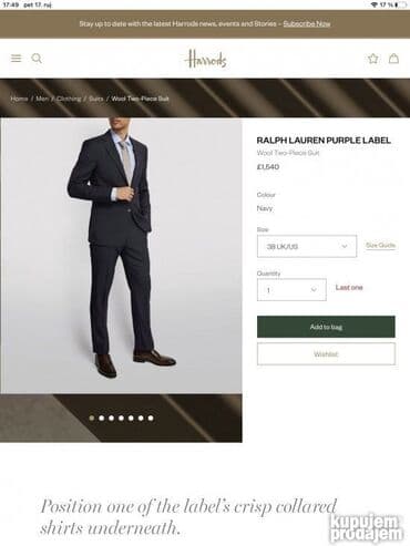 minđuše od nerđajućeg čelika: Dvodelno odelo, L (EU 52), XL (EU 54), Ralph Lauren, bоја - Siva — 6