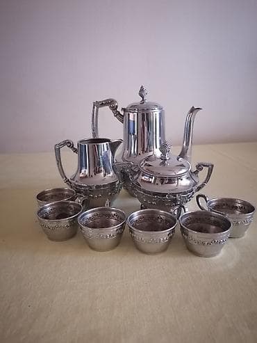 serpe od 20 litara: Komplet za čaj/kafu – klasičan metalni servis od 10 delova - — 4