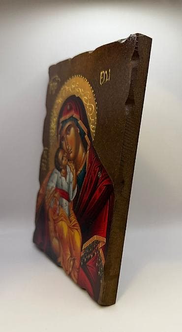 bela kuhinja: Pravoslavni devotionalni set - Ikona na drvetu: bogato kolorisana — 5