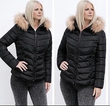 Headgear: Ženska zimska jakna sa kapuljačom i krznom - Boja: crna - Kroj — 3