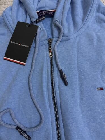 3 decembar duks: Sweatshirt, XL (EU 54), Tommy Hilfiger, color - Light blue, With a hood — 5
