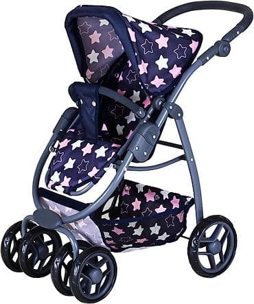 Lutke: Kolica Knorr Coco Star Blue Pink – kombinovana kolica za lutke - — 4
