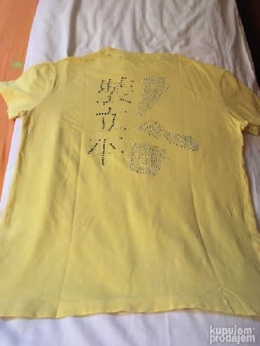 mrezaste pantalone sa cirkonima: Original majca De Puta Madre žute boje sa cirkonima. Dužina majce — 3