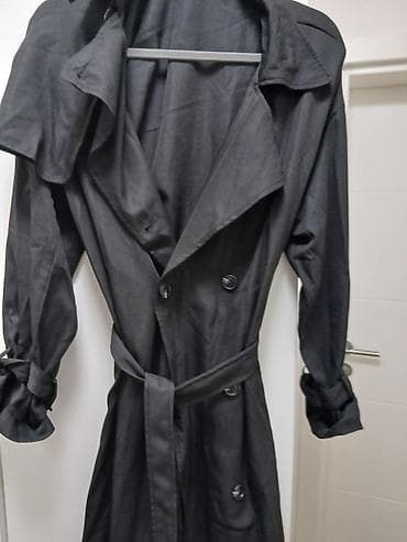 elipsa mantili: Crni ženski trenč mantil, klasičnog kroja: - Dužina ispod kolena - — 2