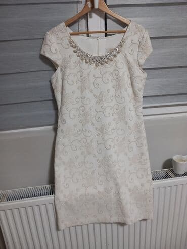 Elegantna haljina Lara Bella, veličina 48. - Boja: krem/bela. - Kroj