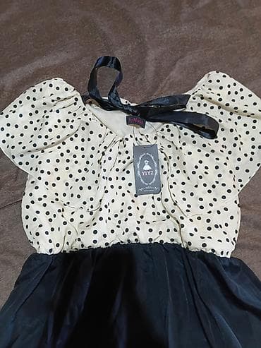 polka dot haljina: Haljina SayModel – dvobojna, tačkice - Gornji deo: krem nijansa sa — 6