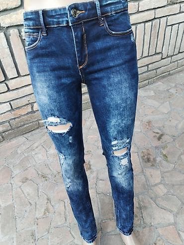 tech fleece plavi: Stradivarius farmerke, veličina S. - Model: skinny/uzane nogavice - — 8