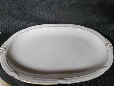 metalac staklene posude: Oval 1930 do 1950g. Zehscherzer Bavaria. Oval,pun porcelan. nidge — 6