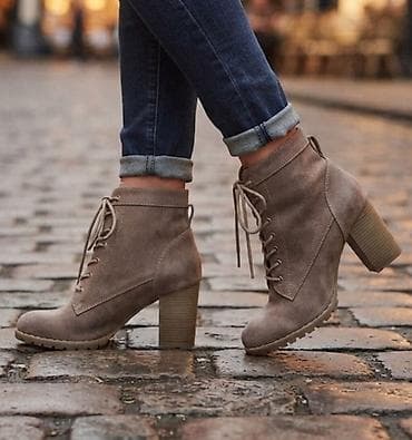 steve madden cizme: Ženske gležnjače na pertlanje sa blok potpeticom. - Model: gležnjače — 1