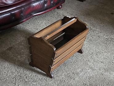 plafonska sušilica za veš: Drvena stojeca korpa za novine/časopise - Materijal: masivno drvo — 3