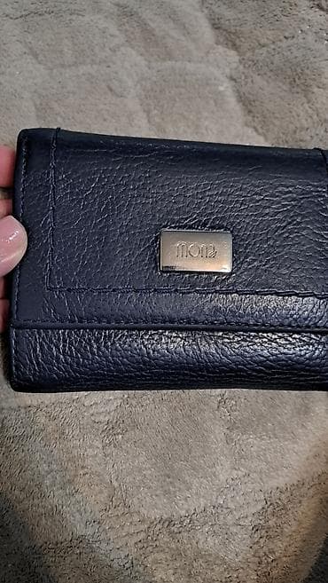 najlepše ženske tašne: Kožni novčanik Mona – teget - Materijal: prirodna, zrnasta koža - — 1