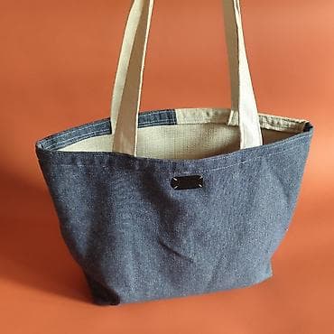 torbe od platna: Platnena torba – patchwork dizajn - Materijal: kombinacija teksasa — 3