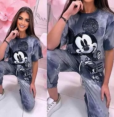 unit sport trenerke cena: Komplet siroka majica i donji deo trenerka sa Mickey motivom.Oversized — 6