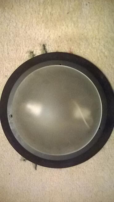 štek lampa: Plafonjera metalena okrugla dia 39 cm. /staklo dia 28 cm. 2 sijalicna — 2