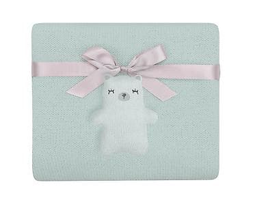 KikkaBoo Pleteno baby ćebence 75x100 “Bear with Me” – Mint Šifra