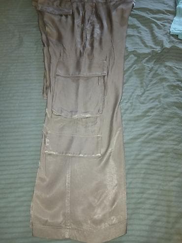 mona kais: Braon nove od pravog satena H&M pantalone na slikama prikazuje — 4