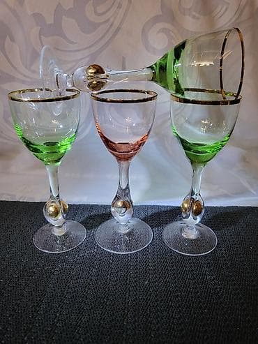 cehoslovacka: Casice Bohemija,kristal,rucni rad 1950g +,za zestoko pice. Casice za — 1