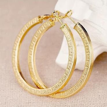 100 jezika volim te: LUKSUZNE ZLATNE ALKE SA GRČKIM MOTIVOM (5 cm) – PREMIUM LOOK Prelepe — 5