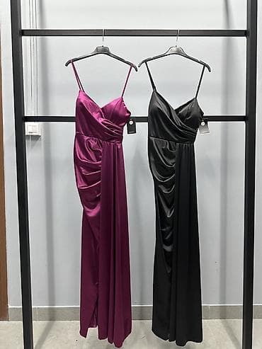 mango haljine: Svečana duga haljina od satenskog materijala sa tankim bretelama. Kroj — 3