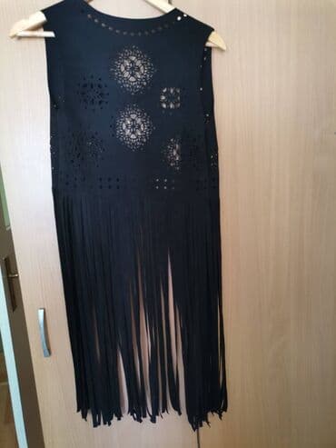 prsluk l: Crni prsluk Elegantan prsluk sa resama, veoma zanimljiv šupljikav — 2