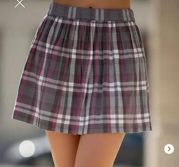 bele torbice: Mini suknja na faltice – karo dezen - Model: kratka suknja A-kroja sa — 1