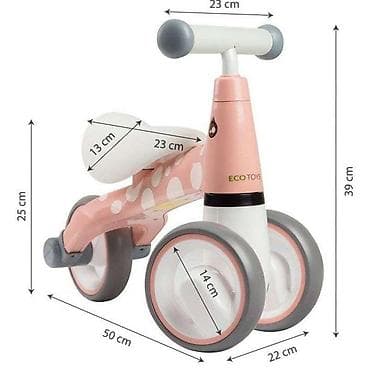 veličina 68 za bebe: ECOTOYS bicikl guralica Flamingo – LB1603 PINK-250 Opis: - Guralica — 2