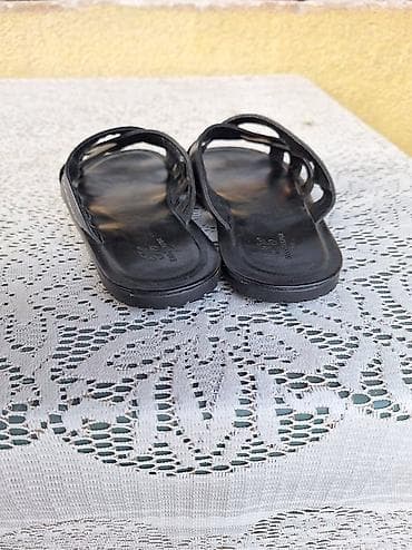 deichmann sandale na platformu: Kožne muške papuče, broj 42 - Materijal: prirodna koža (gornjište i — 2