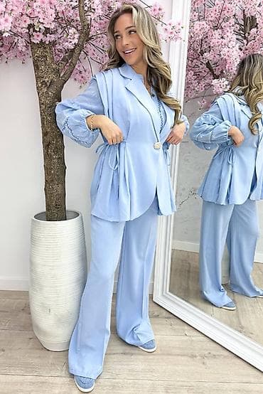 Underwear: 🔥Ženski komplet – prsluk sako kroja + široke pantalone - Elegantan — 10