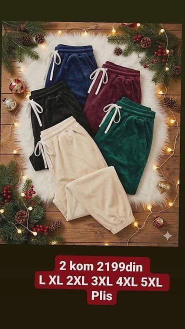 Ženske plišane trenerke – tople i mekane, sa elastičnim pojasom i