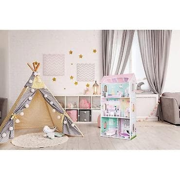 dodaci za deciju kuhinju: DRVENA KUĆICA ZA LUTKE BLUEBERRY RESIDENCE – ECO TOYS Šifra — 3