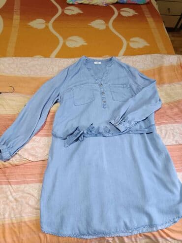shooter haljine 2023: C&A 3XL (EU 46), color - Light blue, Oversize, Long sleeves — 1
