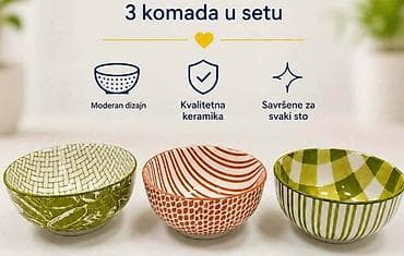 Kuhinjska oprema: Keramičke činije – set od 3 komada - Materijal: kvalitetna keramika — 1