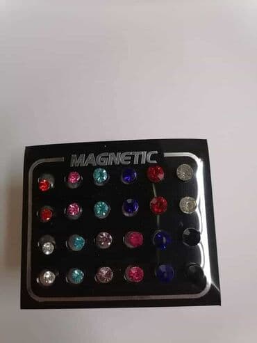 swarovski komplet: Set magnetnih minđuša – 24 komada na kartici. - Tip: magnetne — 4