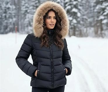 Haljine: Ženska zimska jakna s kapuljačom i prirodnim krznom. SNIŽENJE - — 4